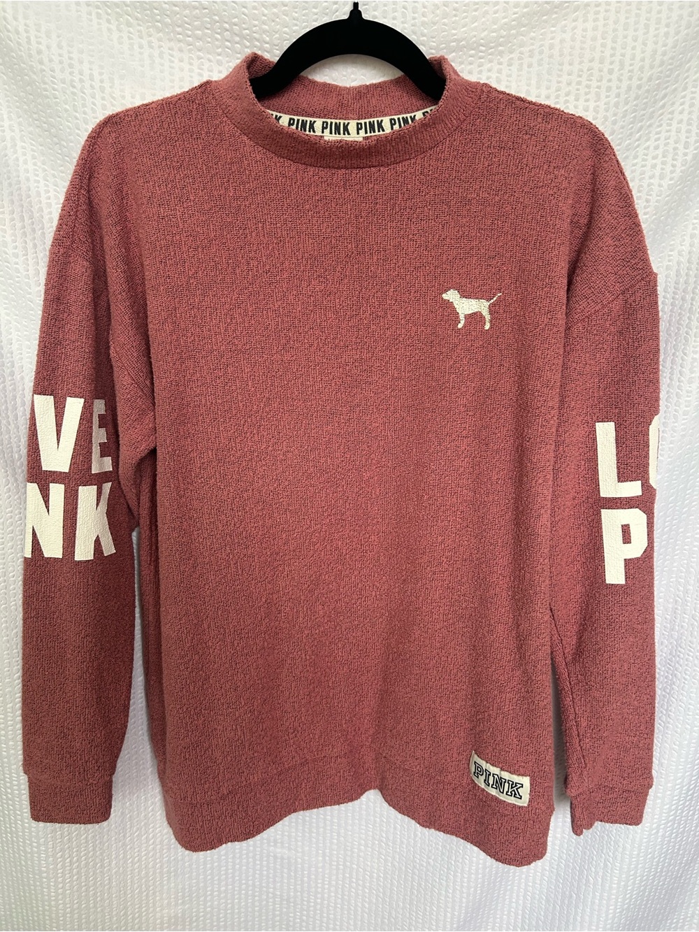 PINK Victoria's Secret Dusty Rose Crewneck Sweater Size XS Oversized